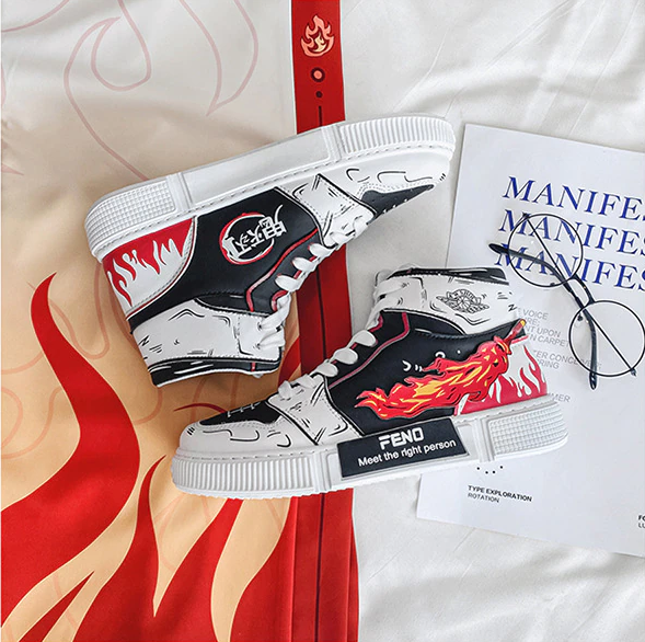 נעליים - סניקרס קיוג'ורו לבנות ג'ורדן - Demon Slayer \ קוטל השדים