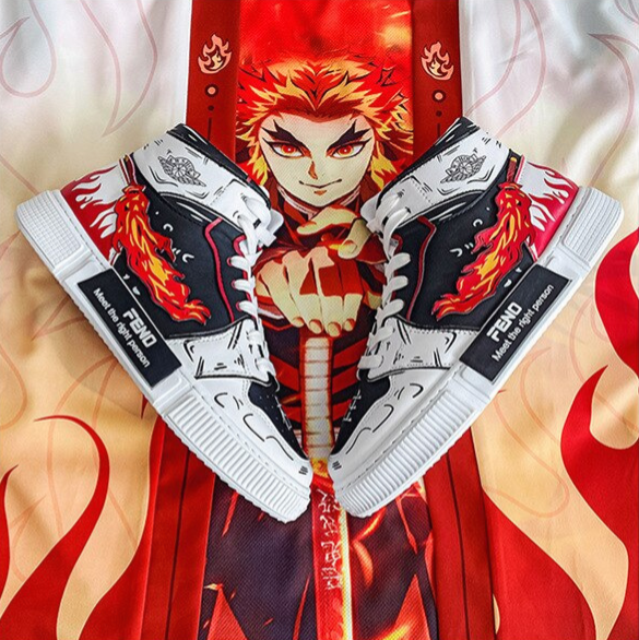 נעליים - סניקרס קיוג'ורו לבנות ג'ורדן - Demon Slayer \ קוטל השדים