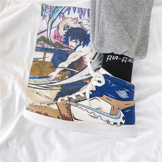 נעליים - סניקרס אינוסקה כחולות ג'ורדן - Demon Slayer \ קוטל השדים