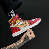 נעליים - סניקרס לופי אדומות ג'ורדן - One Piece \ וואן פיס