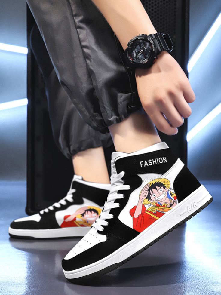 נעליים - סניקרס לופי פשוטות ג'ורדן - One Piece \ וואן פיס