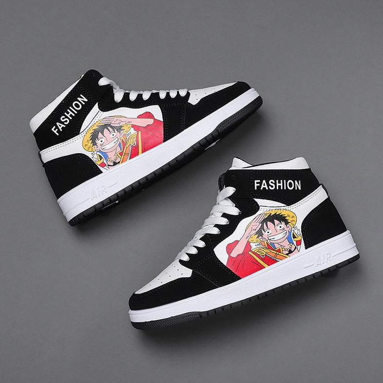 נעליים - סניקרס לופי פשוטות ג'ורדן - One Piece \ וואן פיס