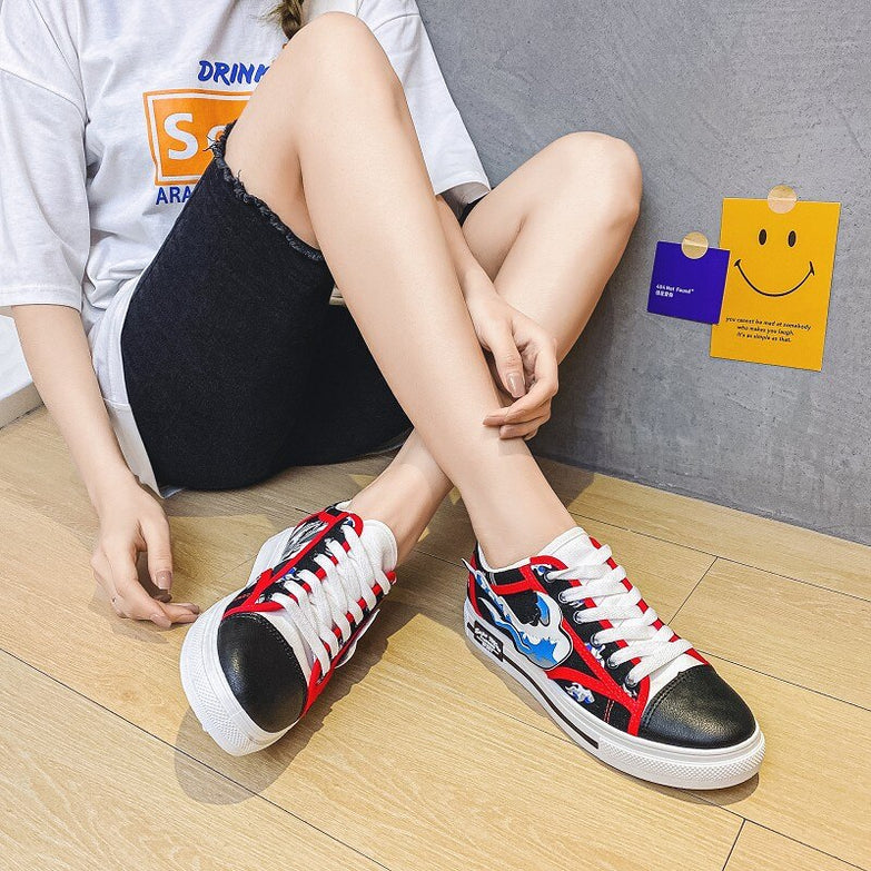 נעליים - סניקרס לופי בד נמוכות - One Piece \ וואן פיס