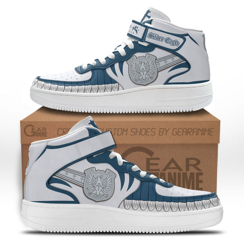 נעליים - סניקרס נשר כסף איירפורס - Black Clover \ תלתן שחור