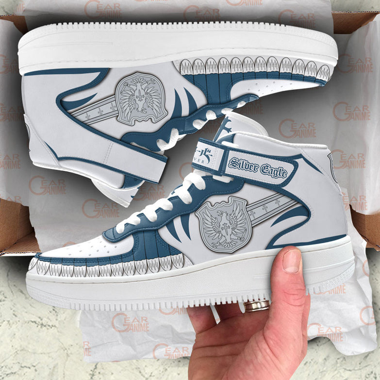 נעליים - סניקרס נשר כסף איירפורס - Black Clover \ תלתן שחור