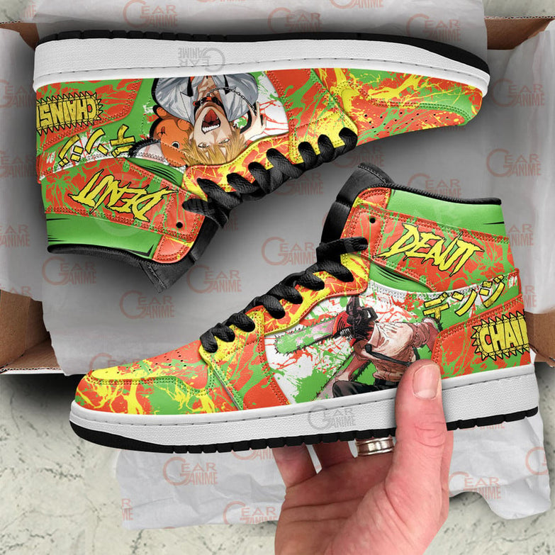 נעליים - סניקרס דנג'י כתומות ג'ורדן - Chainsaw Man \ איש המסור