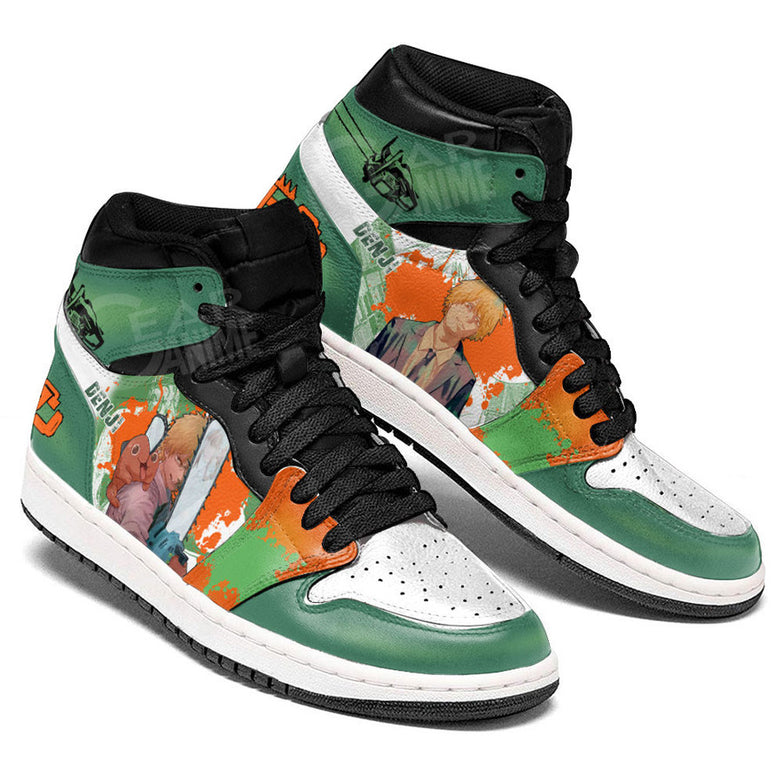 נעליים - סניקרס דנג'י ירוקות ג'ורדן - Chainsaw Man \ איש המסור
