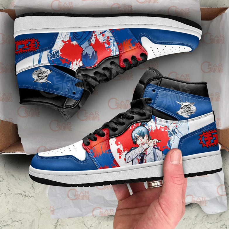 נעליים - סניקרס אקי כחולות ג'ורדן - Chainsaw Man \ איש המסור