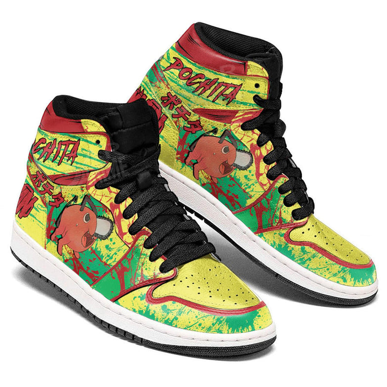 נעליים - סניקרס פוצ'יטה צהובות ג'ורדן - Chainsaw Man \ איש המסור