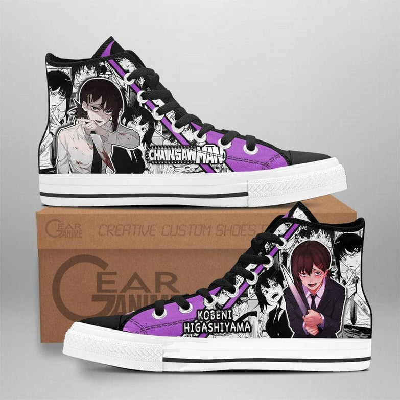 נעליים - סניקרס קובני קנבס גבוהות - Chainsaw Man \ איש המסור