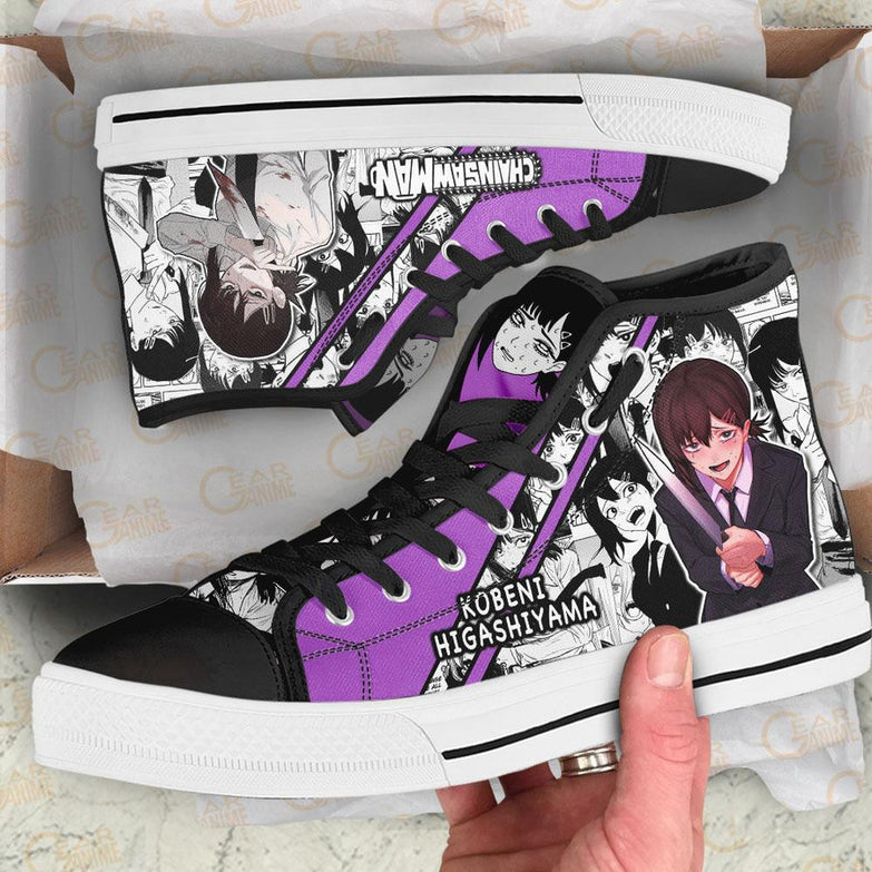 נעליים - סניקרס קובני קנבס גבוהות - Chainsaw Man \ איש המסור