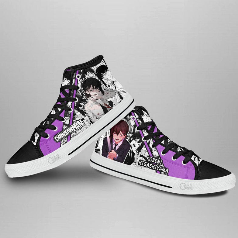 נעליים - סניקרס קובני קנבס גבוהות - Chainsaw Man \ איש המסור