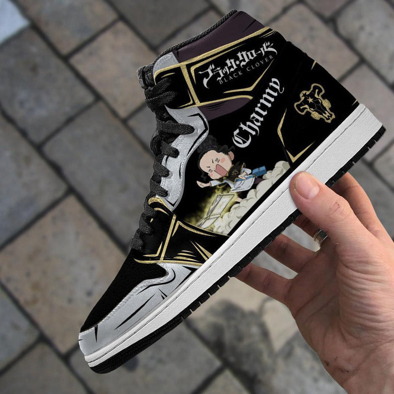 נעליים - סניקרס צ'ארמי ג'ורדן - Black Clover \ תלתן שחור