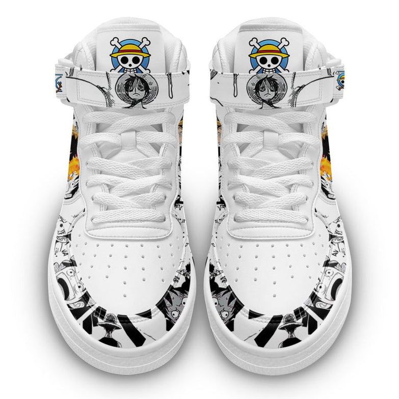 נעליים - סניקרס לופי איירפורס גבוהות - One Piece \ וואן פיס