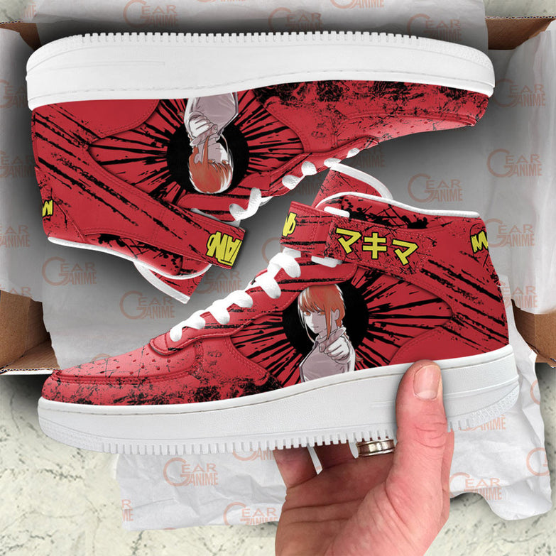 נעליים - סניקרס מאקימה איירפורס גבוהות - Chainsaw Man \ איש המסור