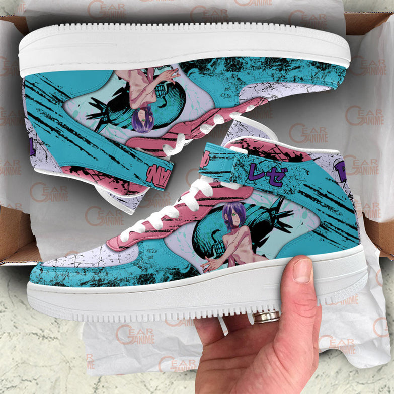 נעליים - סניקרס ריזה איירפורס גבוהות - Chainsaw Man \ איש המסור