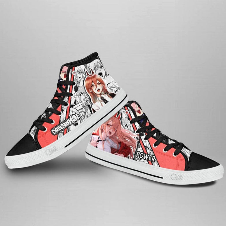 נעליים - סניקרס פוואר קנבס גבוהות - Chainsaw Man \ איש המסור