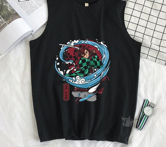 בגדים - גופיה טאנג'ירו מים - Demon Slayer \ קוטל השדים