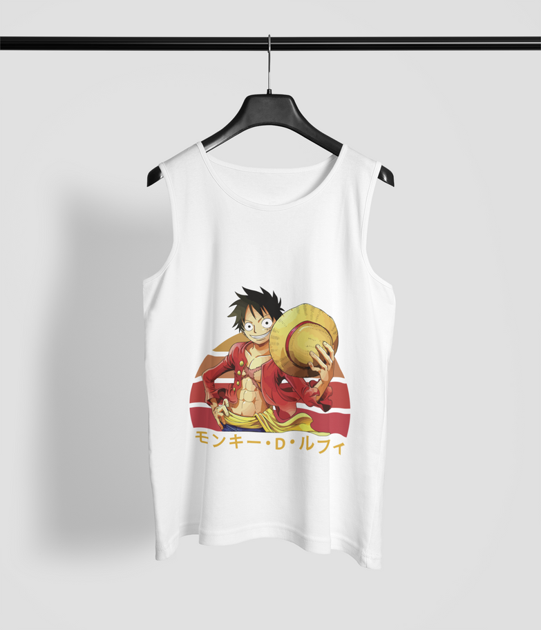 בגדים - גופיה לופי עם שקיעה - One Piece \ וואן פיס