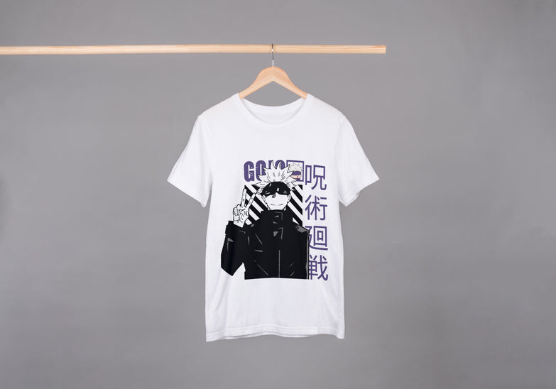 בגדים - חולצה גוג'ו לבנה 2 - Jujutsu Kaisen \ ג'וג'וטסו קאיזן