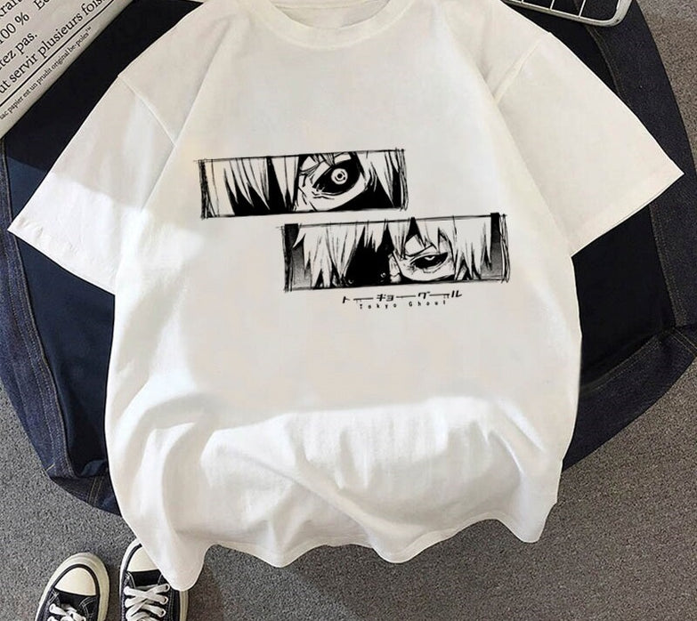 בגדים - חולצה קאנקי שחור לבן - Tokyo Ghoul \ שדי טוקיו